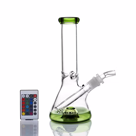 Beaker Glass Hookah with Remote Control Adjustable Light Glass Smoking Pipe